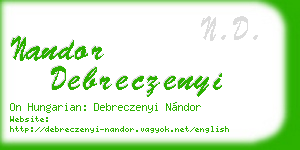 nandor debreczenyi business card